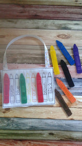 Felt Crayon Color Match Activity Bag - color match - learning toy - busy  bag - activity bag - quiet toy - educational - School - classroom