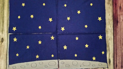 Outer Space - Playset - Sun -  space shuttle - planets, felt board - Quiet toy - Learning - Educational Toy - galaxy- stars - solar system