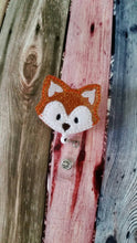 Fox Badge Reel - Retractable Badge Holder - uniform - ID Holder - Woodland Animal - Nurse Gift - Hospital Employee Gift - Name Badge Holder